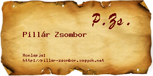 Pillár Zsombor névjegykártya